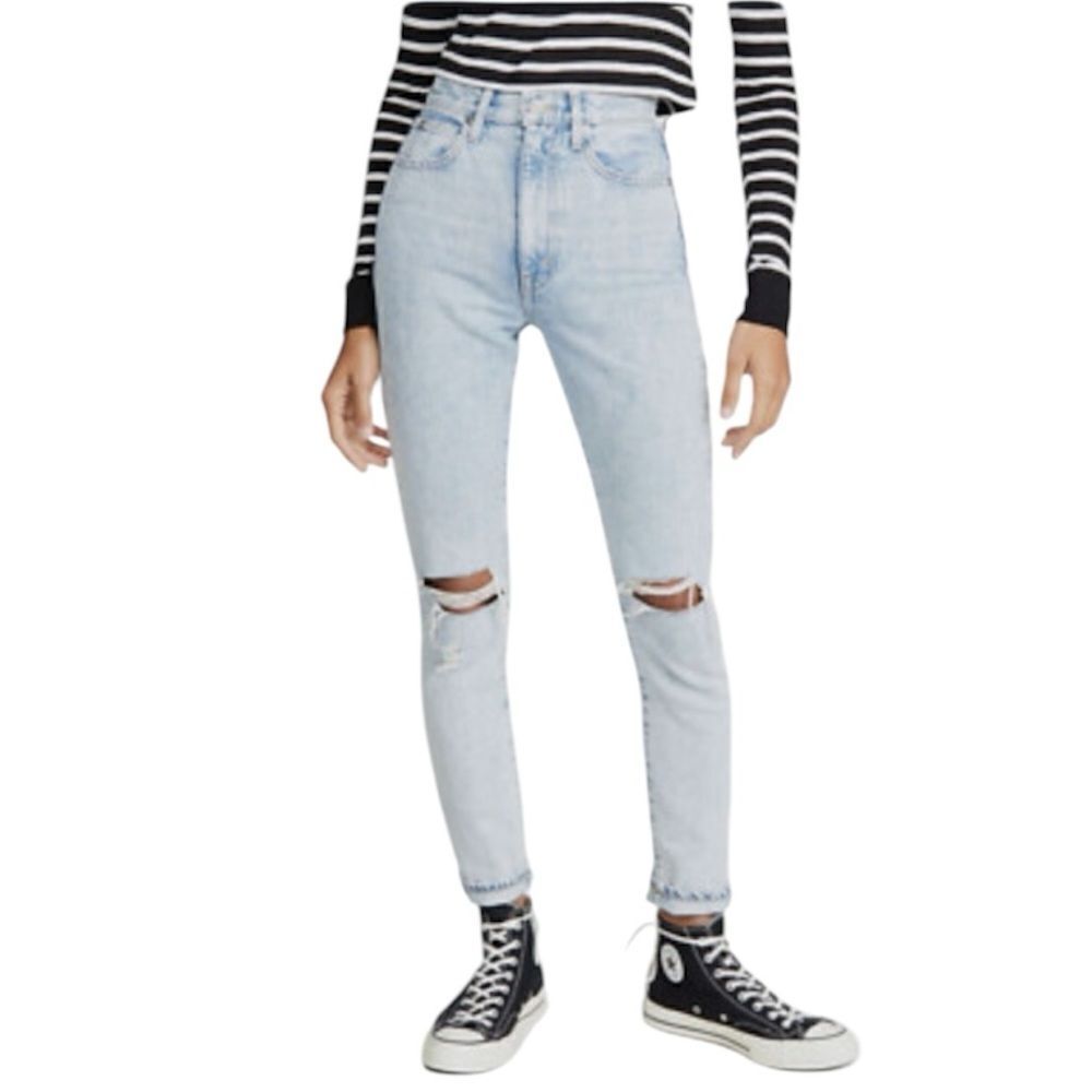 NWT SLVRLAKE Women's Blue Beatnik High-Rise Slim Jeans Size 24 Time Worn Wash